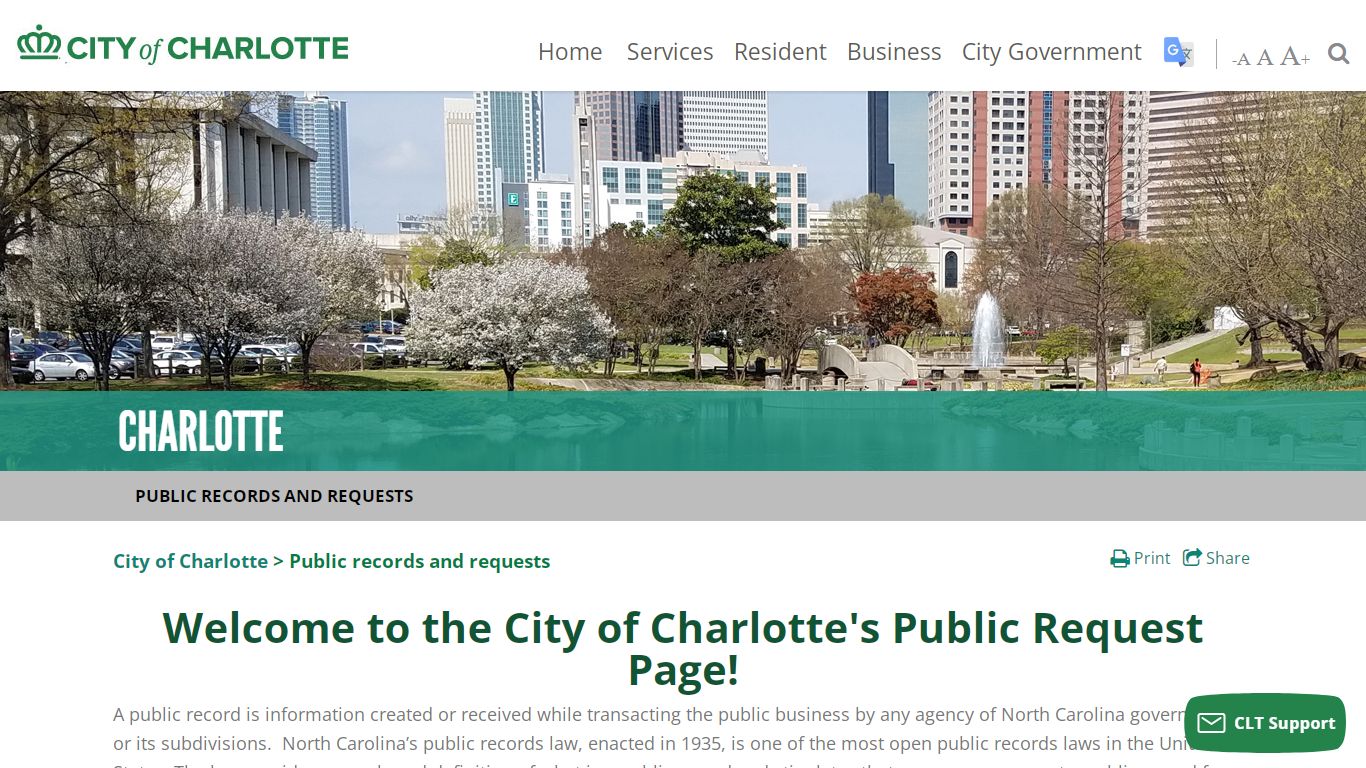 Public records and requests > Home - City of Charlotte Government